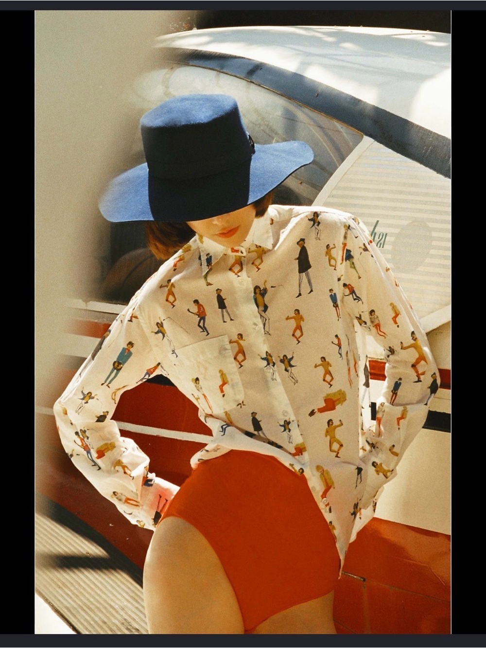 Sézane x G.Kero Ann Naked Beach Printed Button-Up Blouse Shirt
